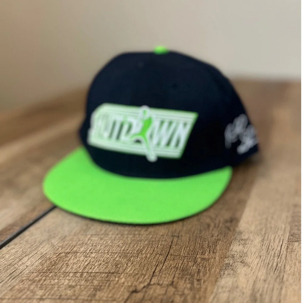 Richard Sherman 25 Shutdown Snapback Hat Black Neon Green Adjustable‎